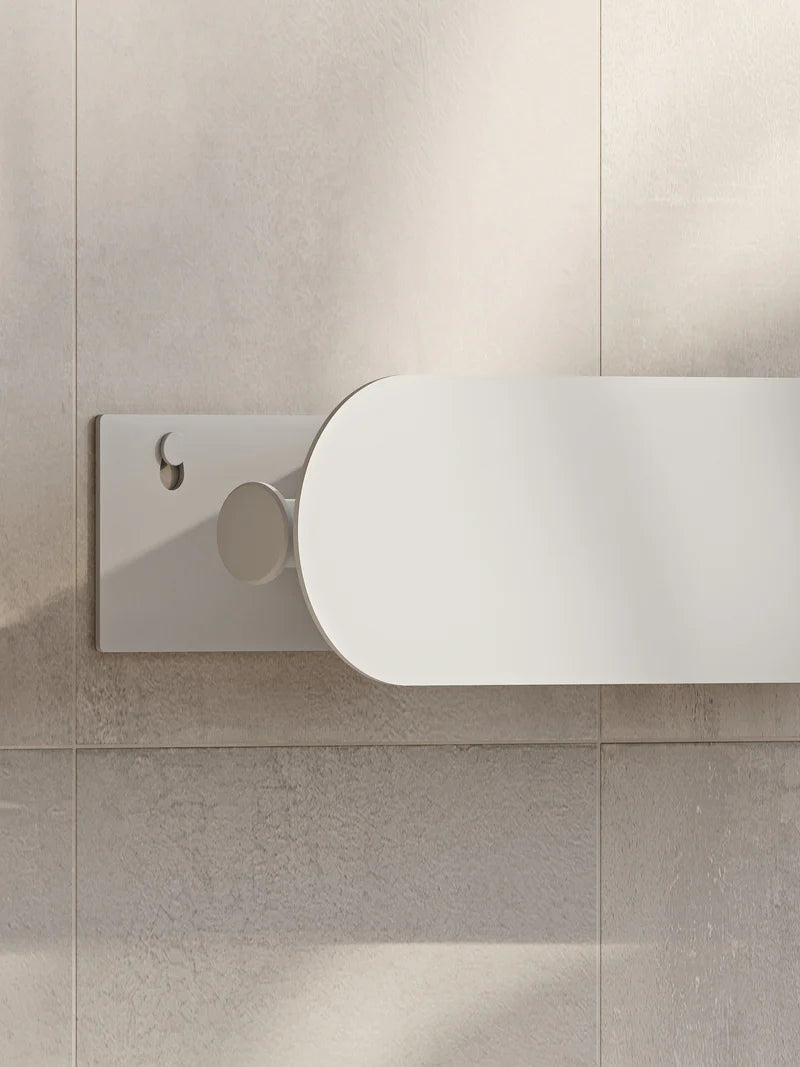 Mensola da bagno a parete con portasciugamani e porta carta igienica