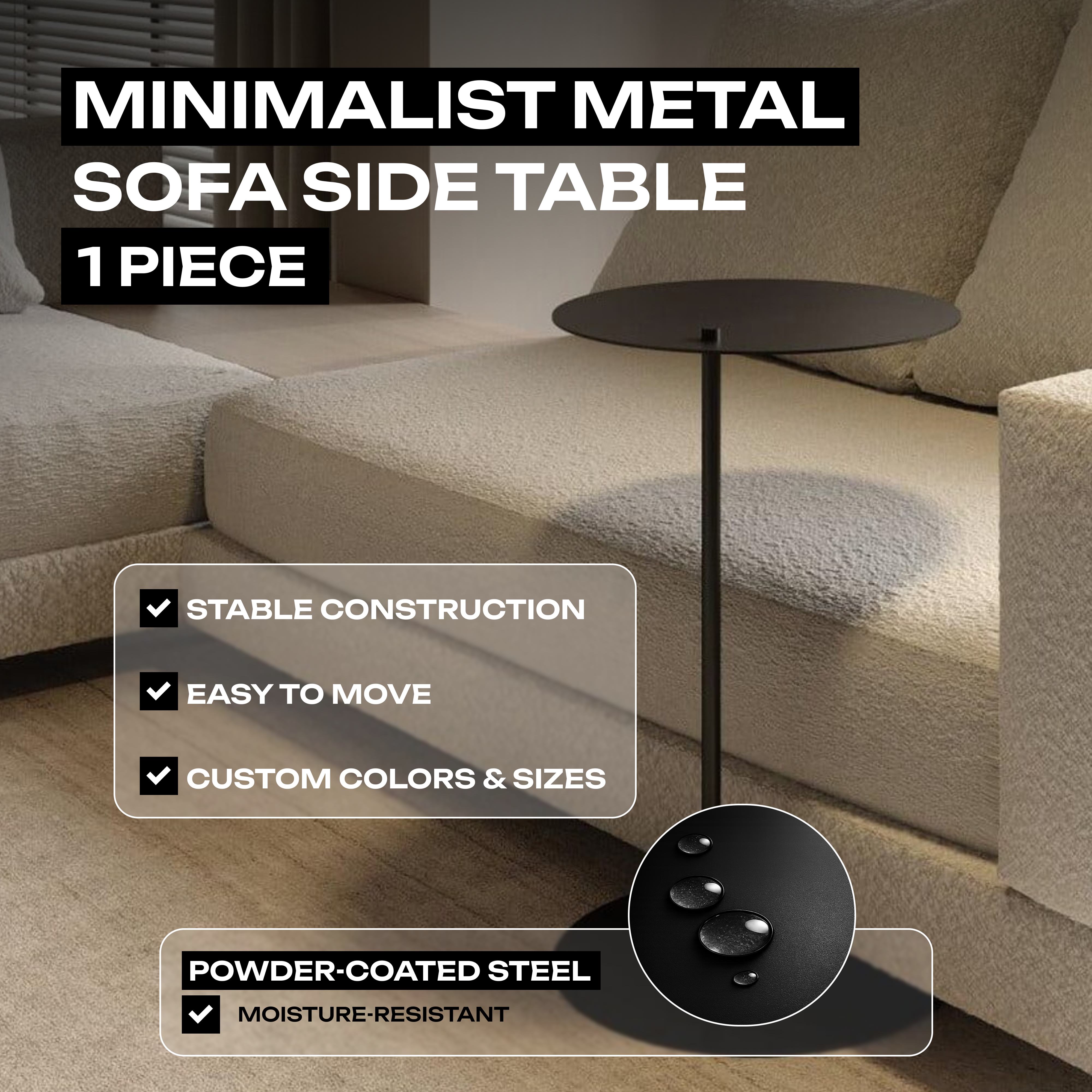 Metal Sofa Side Table