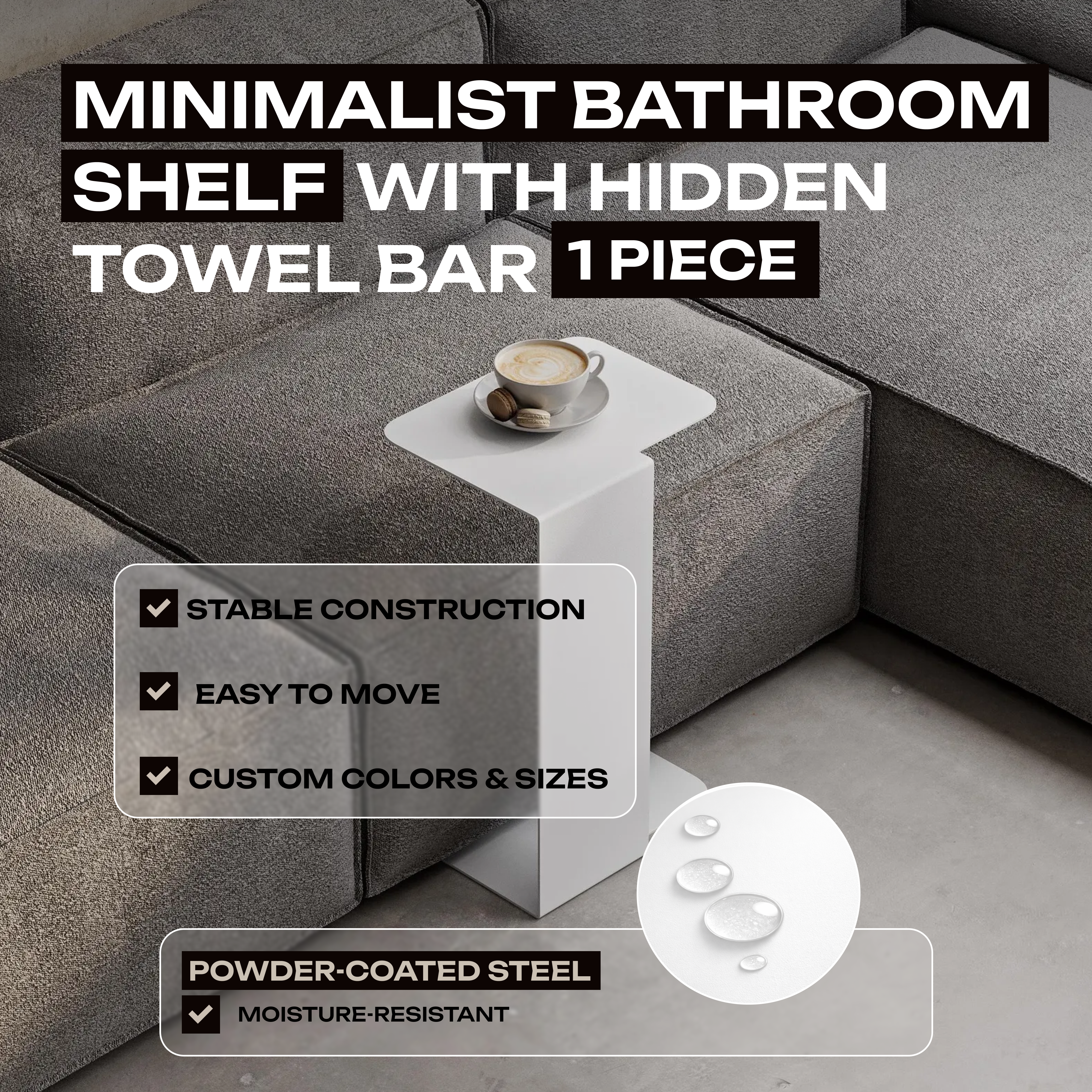 Modern Minimalist Metal Side Table, Coffee table