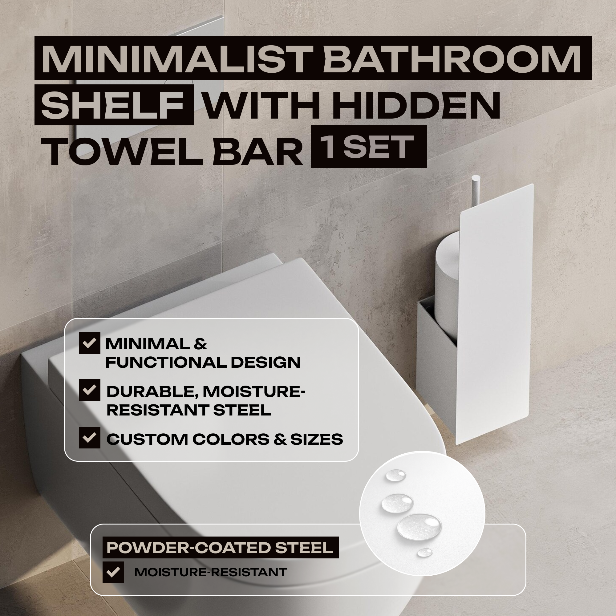 Wandmontierter WC-Bürstenhalter – Minimalistischer Badezimmer-Organizer