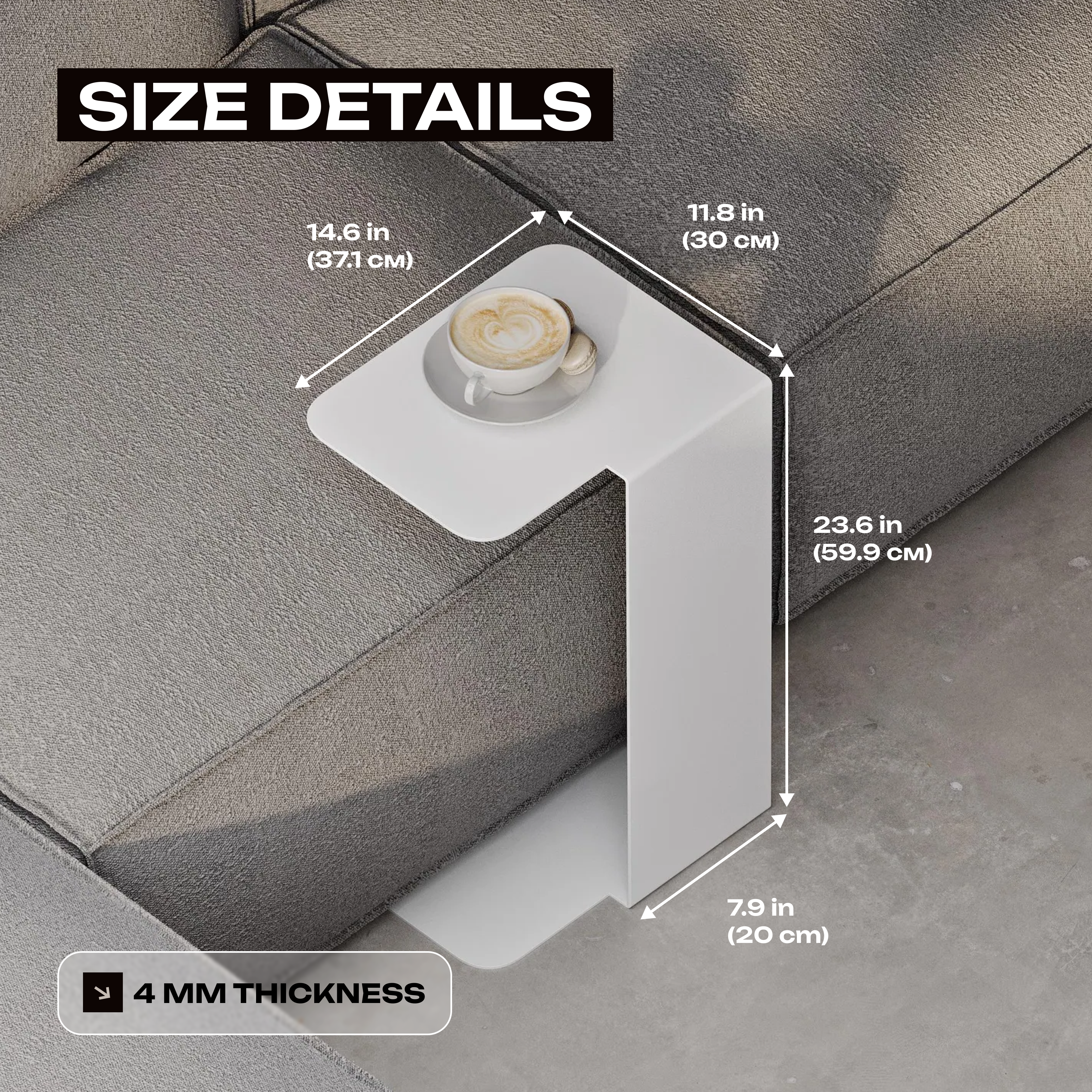 Modern Minimalist Metal Side Table, Coffee table