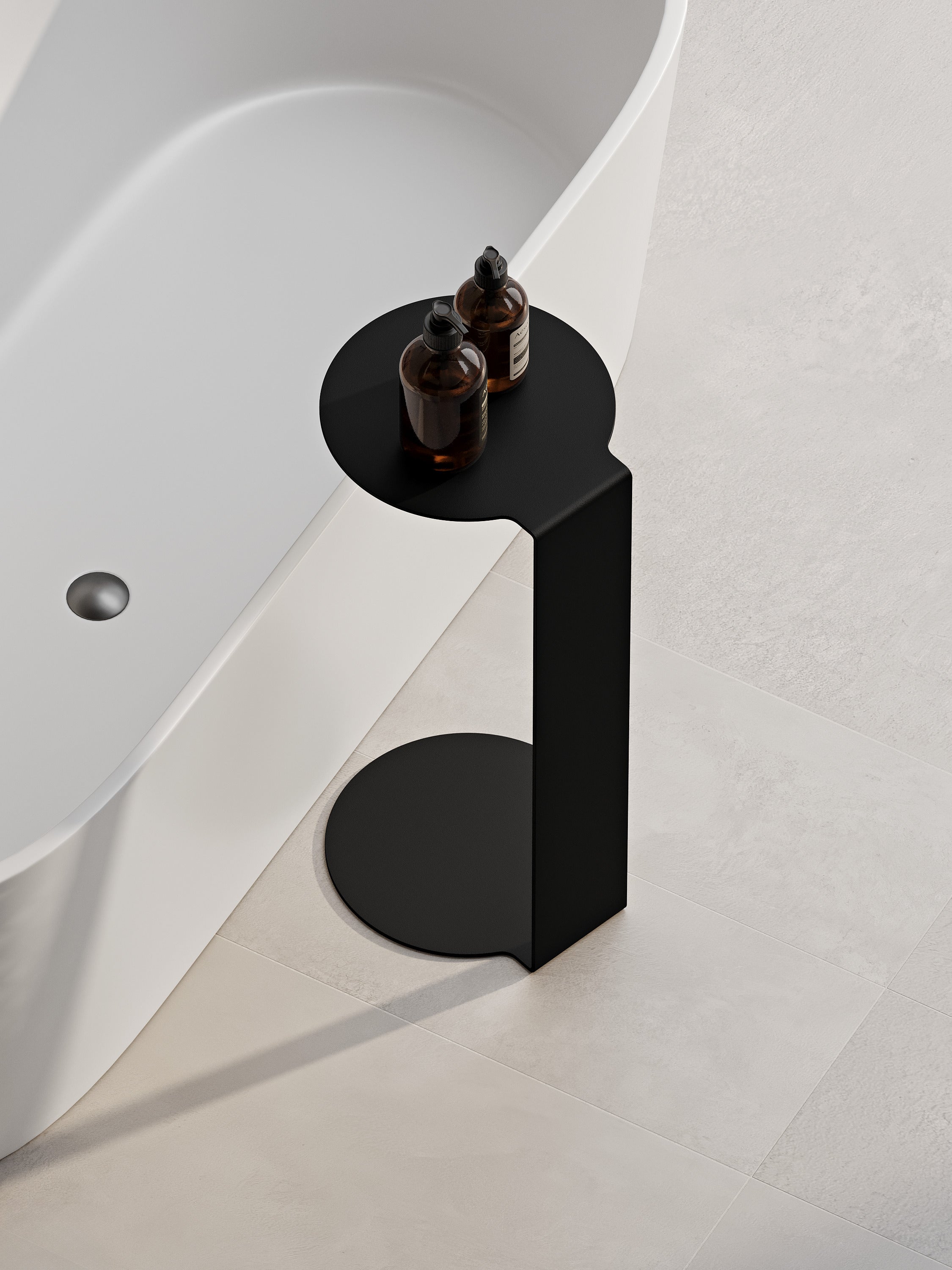 Tavolino rotondo in metallo – Acciaio verniciato a polvere minimalista, nero o bianco