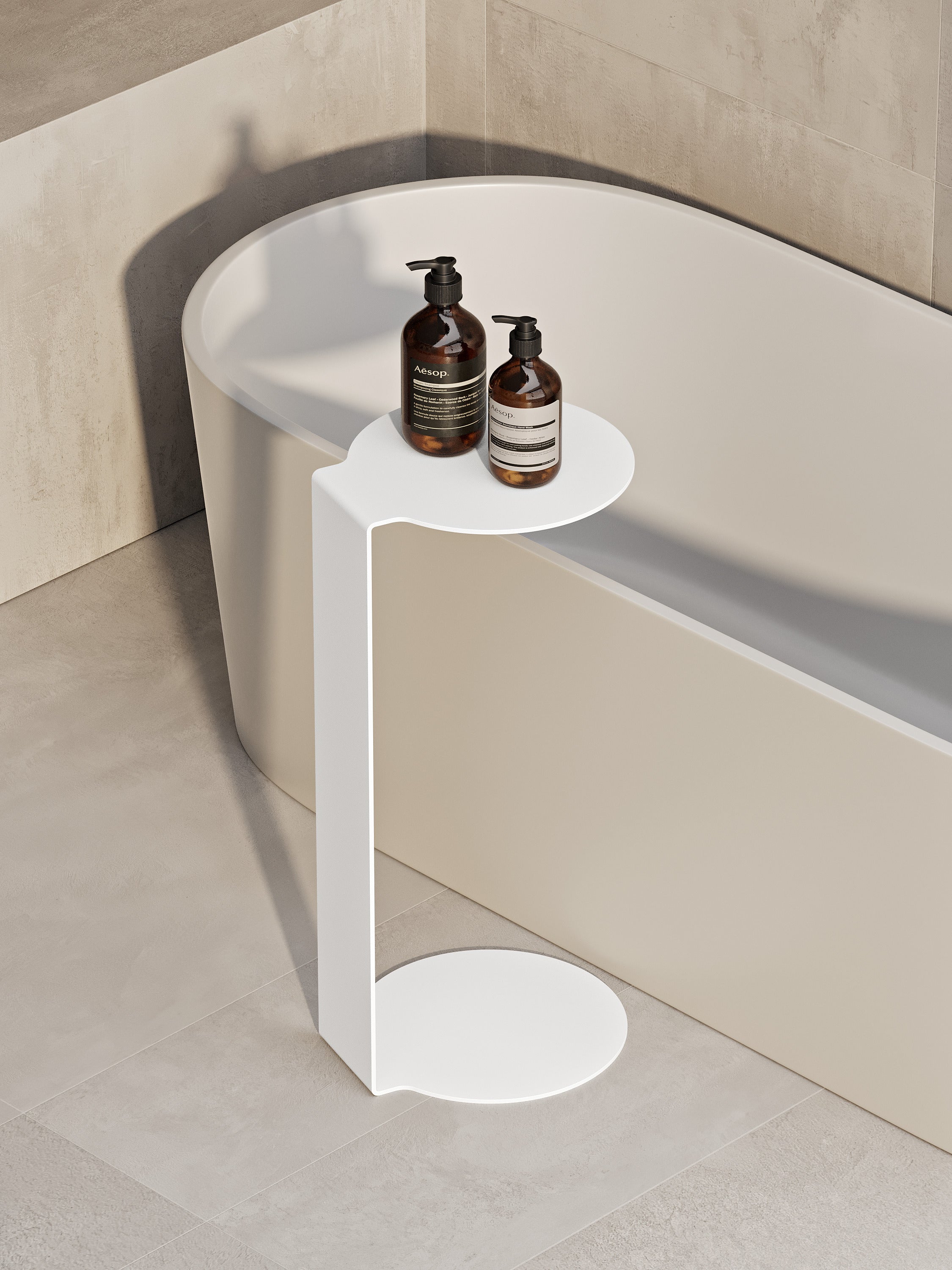 Tavolino rotondo in metallo – Acciaio verniciato a polvere minimalista, nero o bianco