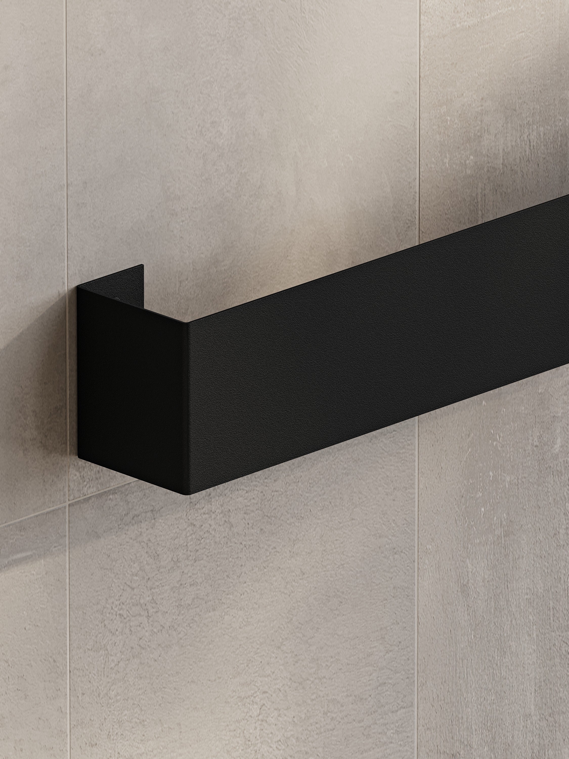Wall-Mounted Steel Towel Bar | Minimalist Bathroom Towel Holder (Black or White)