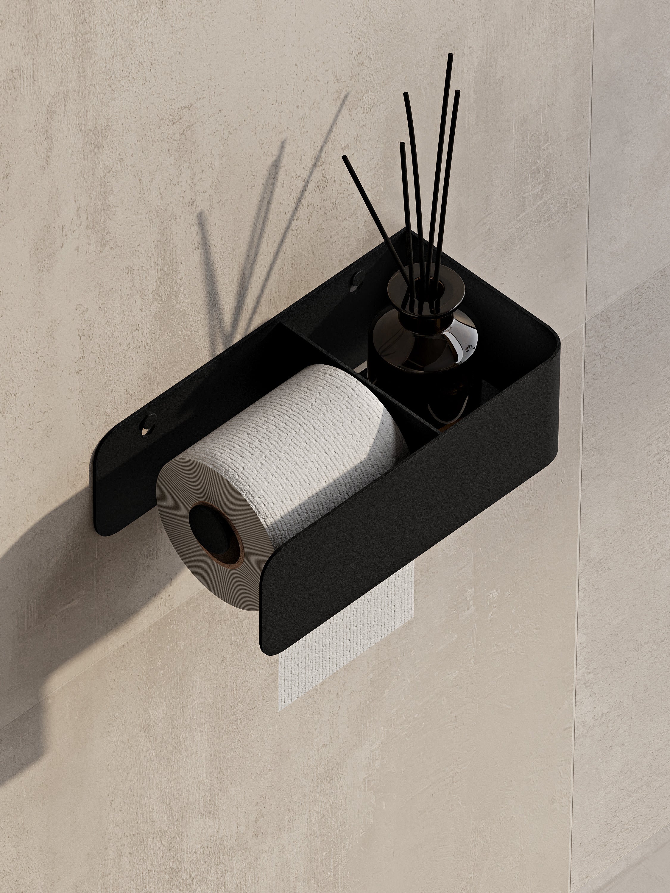 Modern Steel Toilet Paper Holder with Shelf
