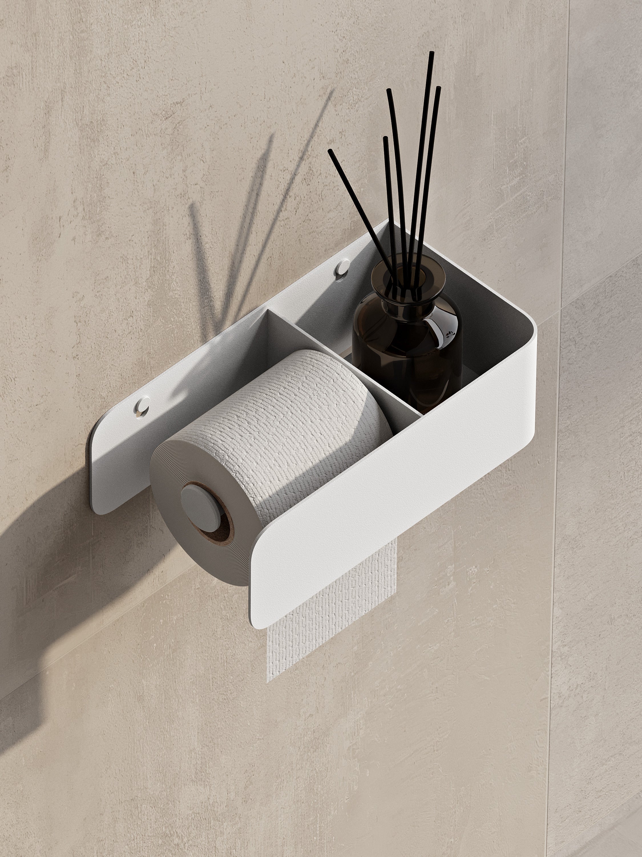 Modern Steel Toilet Paper Holder with Shelf