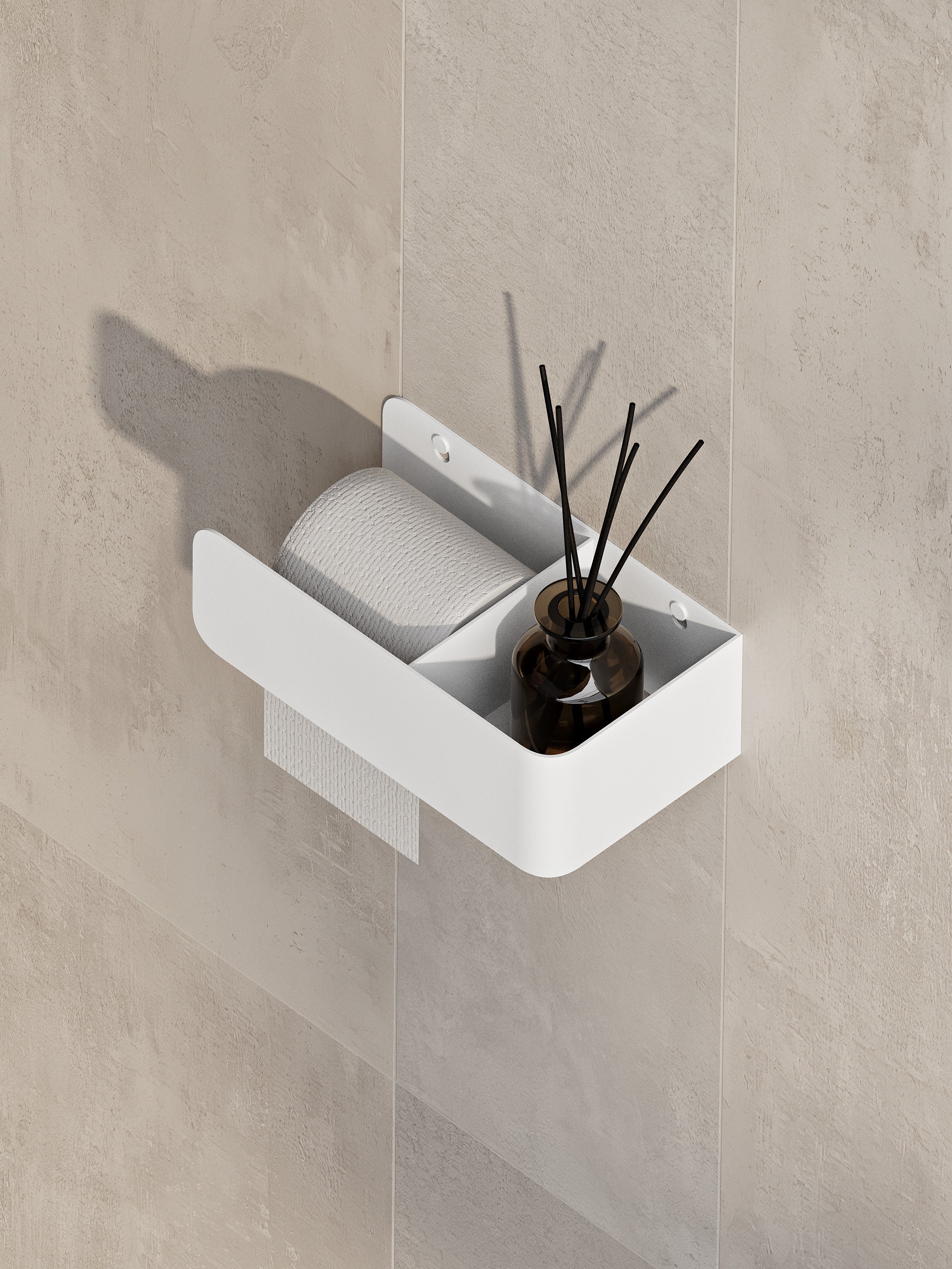 Modern Steel Toilet Paper Holder with Shelf