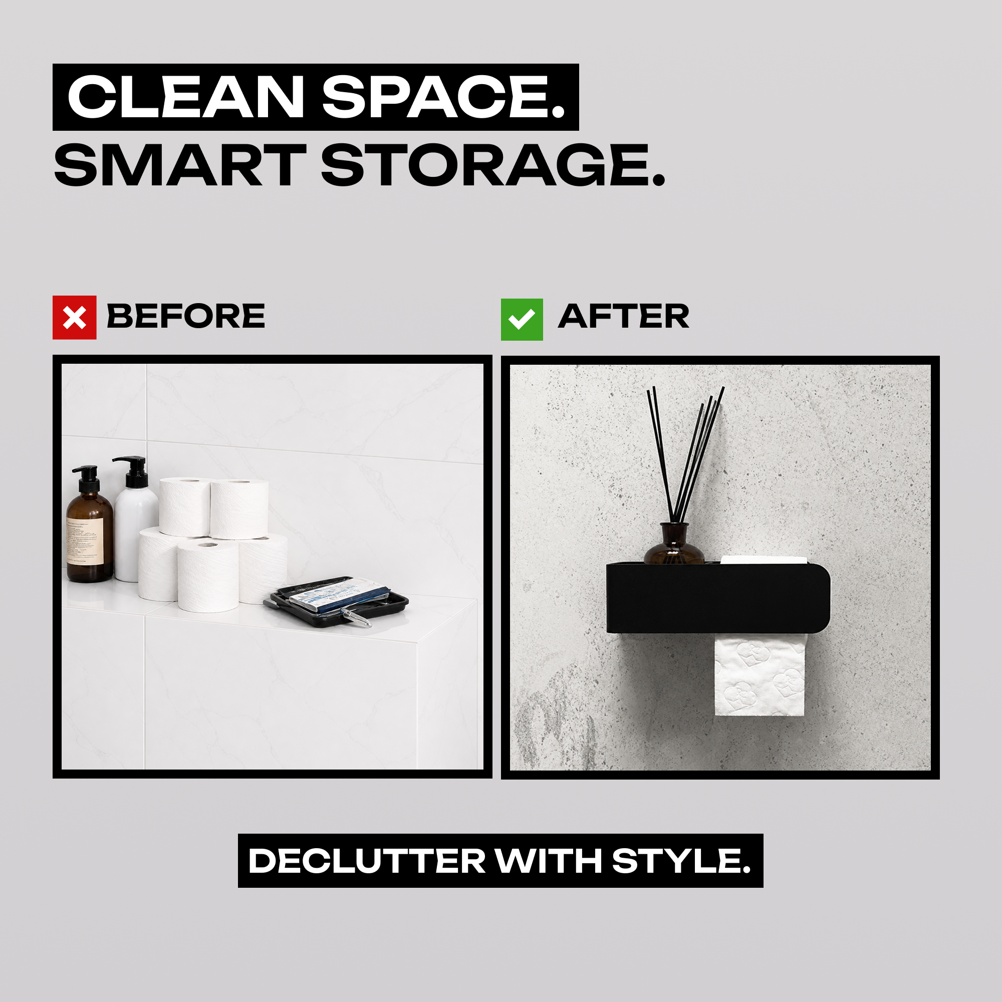 Modern Steel Toilet Paper Holder with Shelf