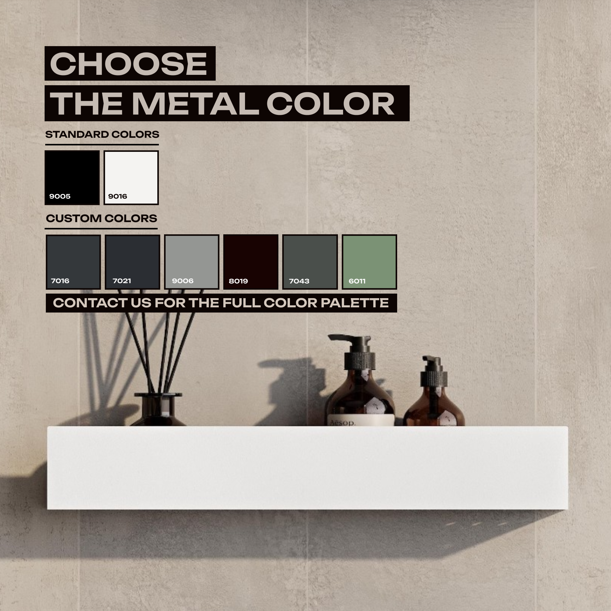 Wall-Mounted Stainless Steel Shelf