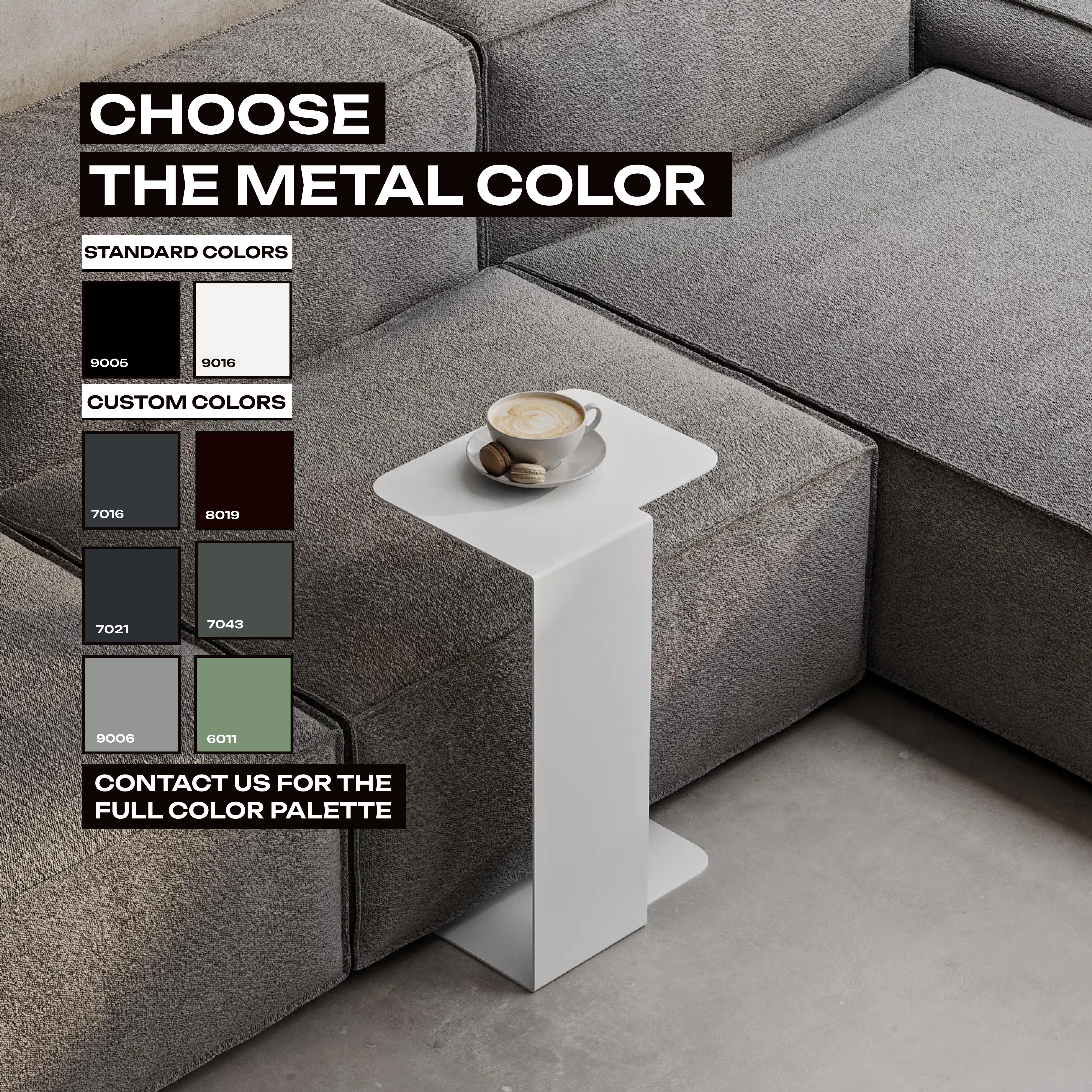 Modern Minimalist Metal Side Table, Coffee table