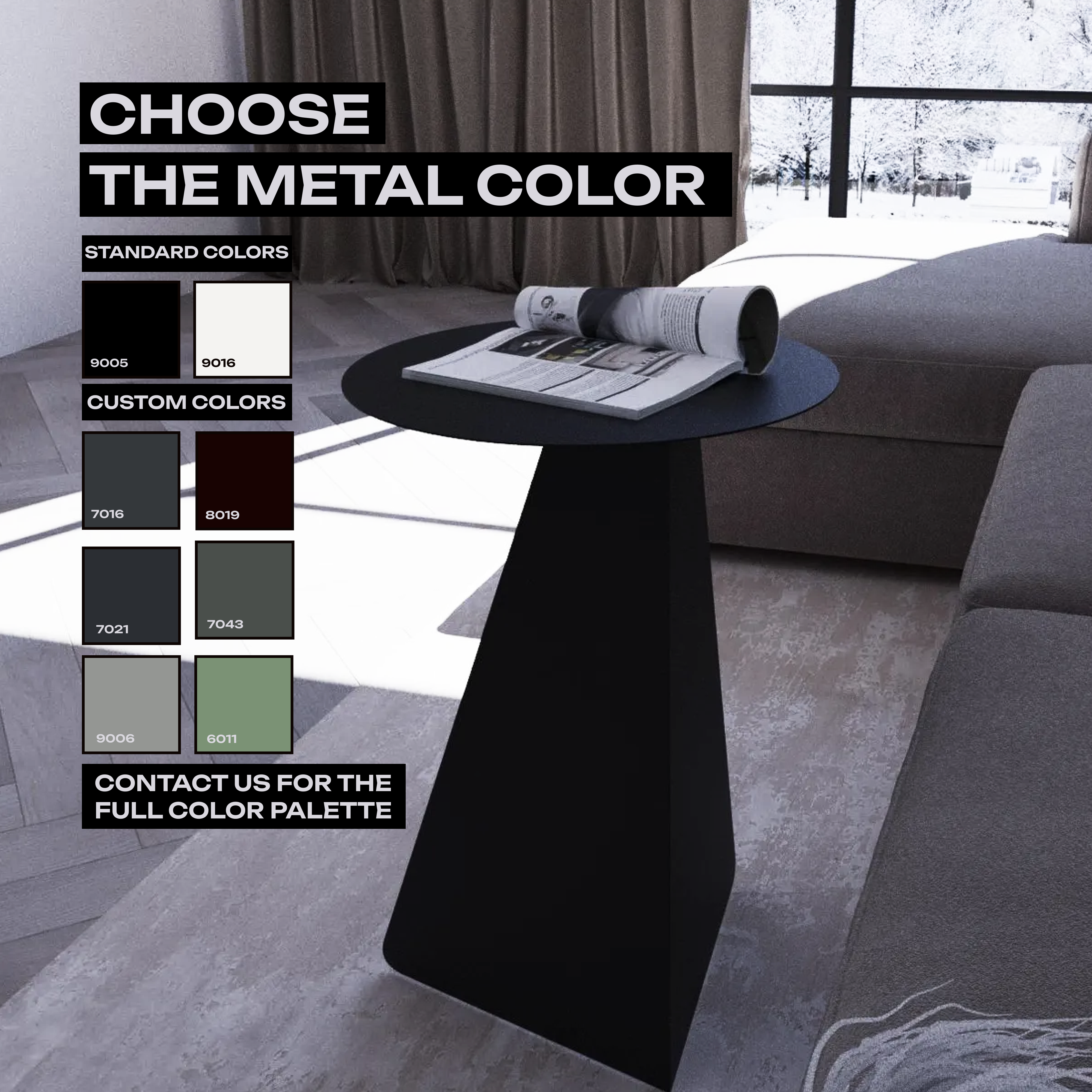 Minimalist Metal Side Table with Round Top