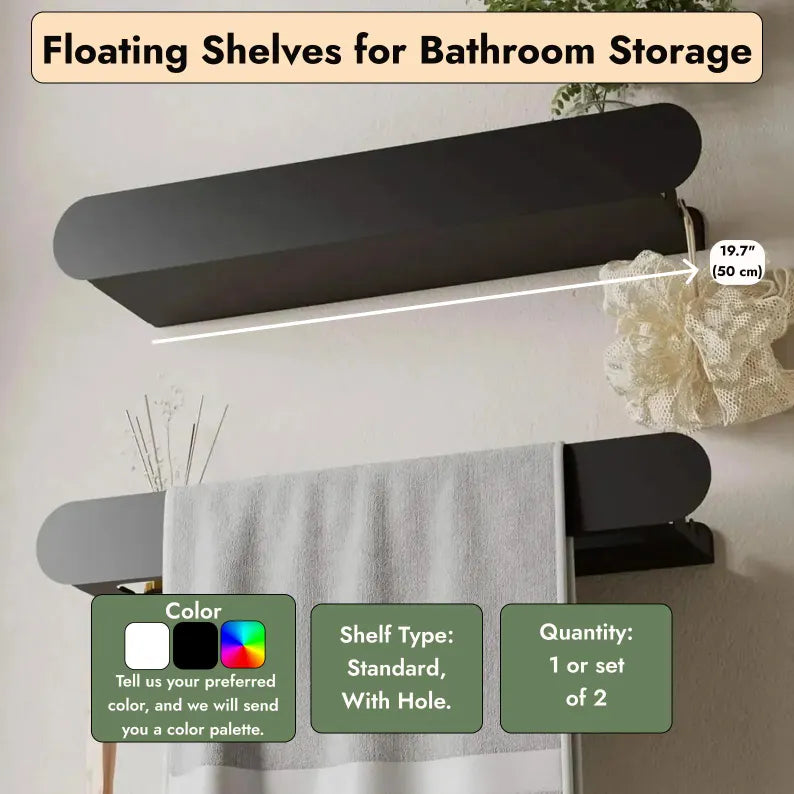 Floating Shelves with Towel Hook
