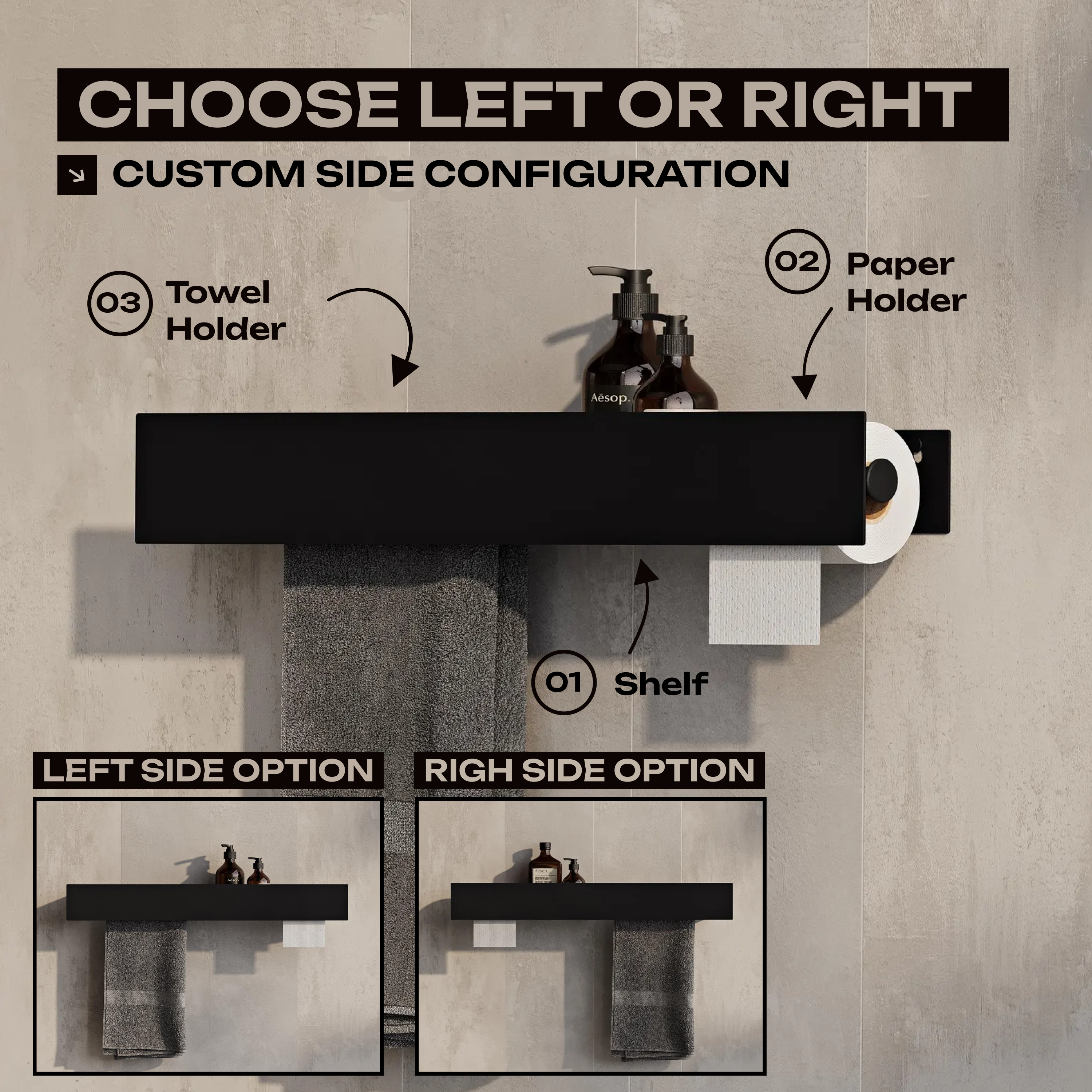 Portasciugamani e porta carta igienica