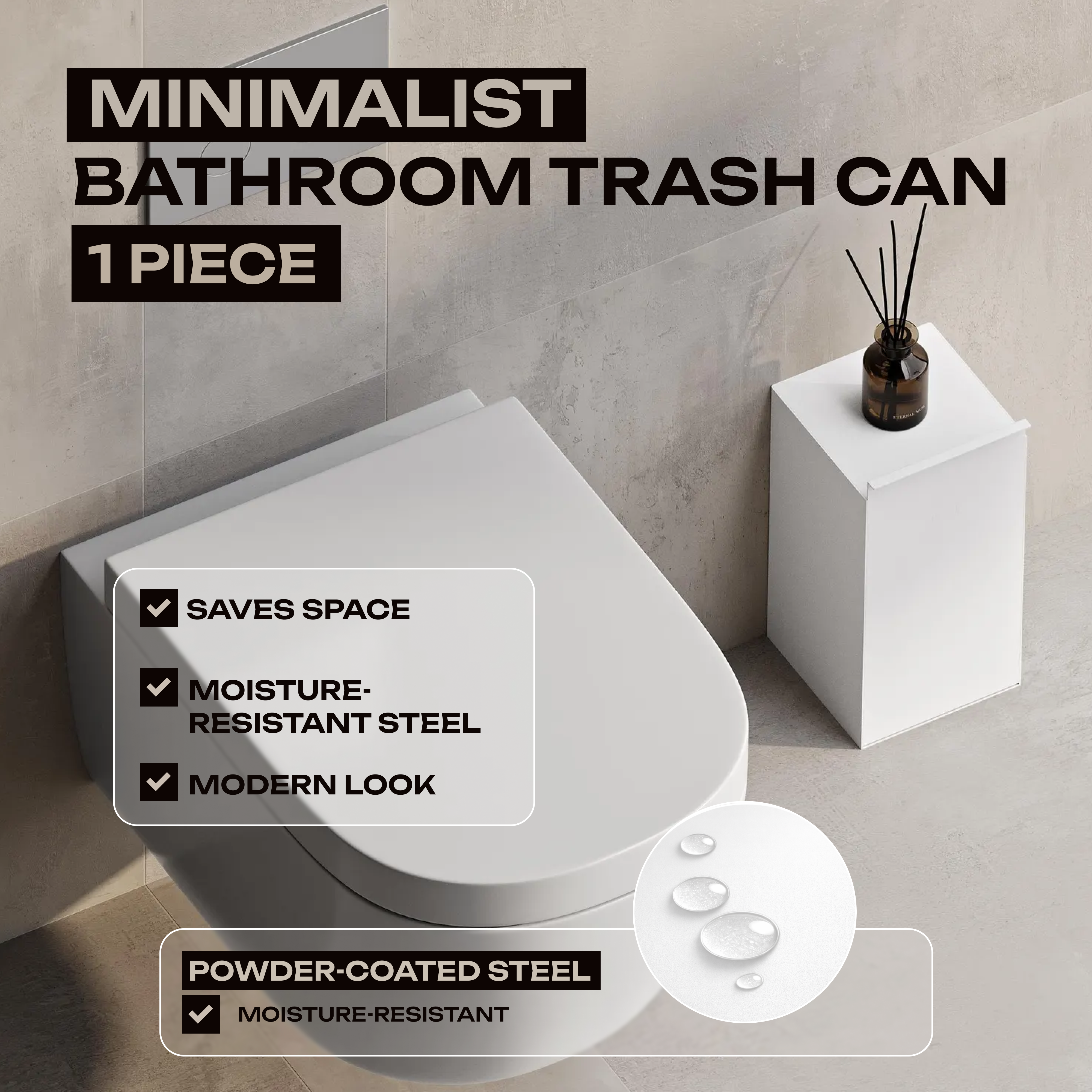 Metal Bathroom Trash Can