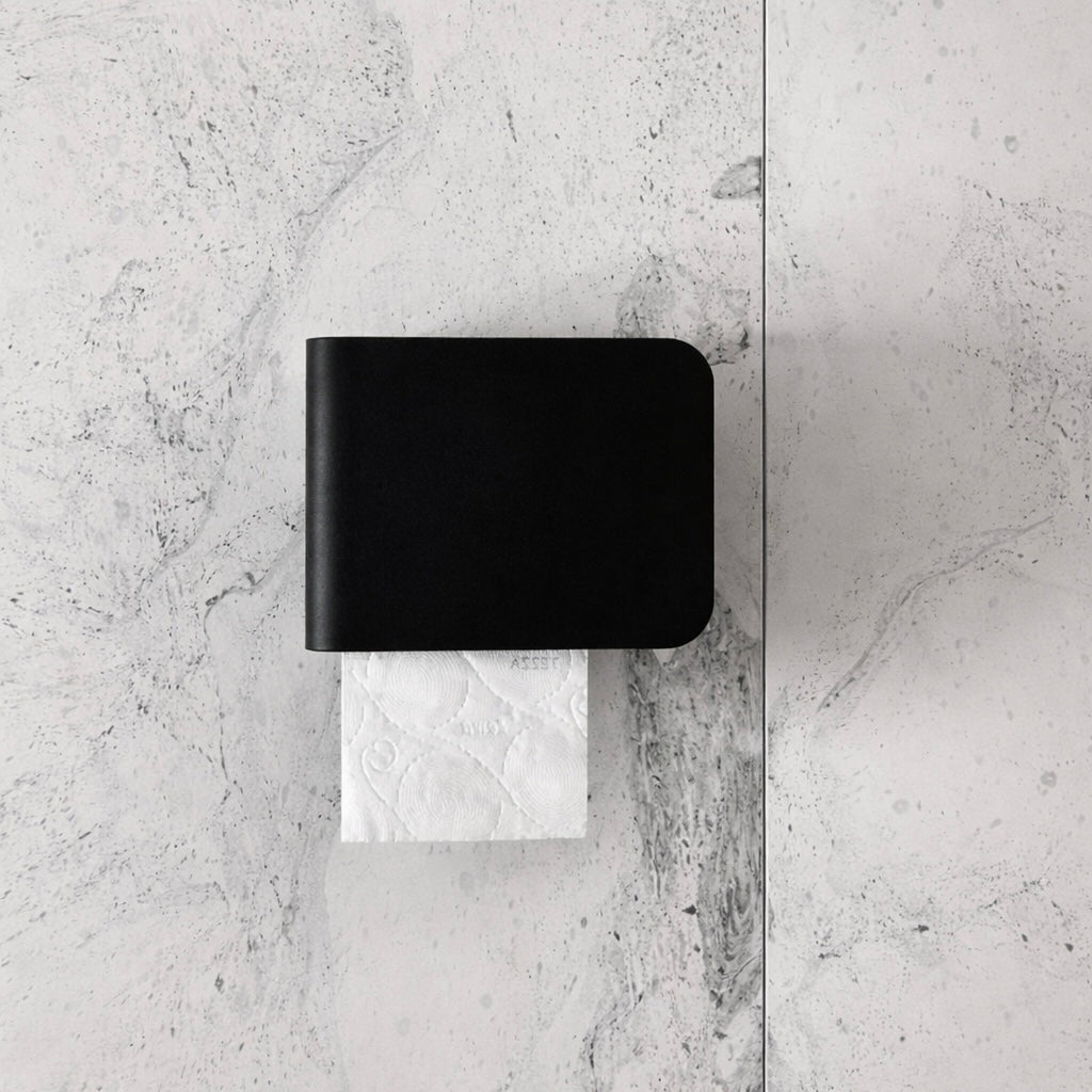 Porta carta igienica in acciaio con ripiano