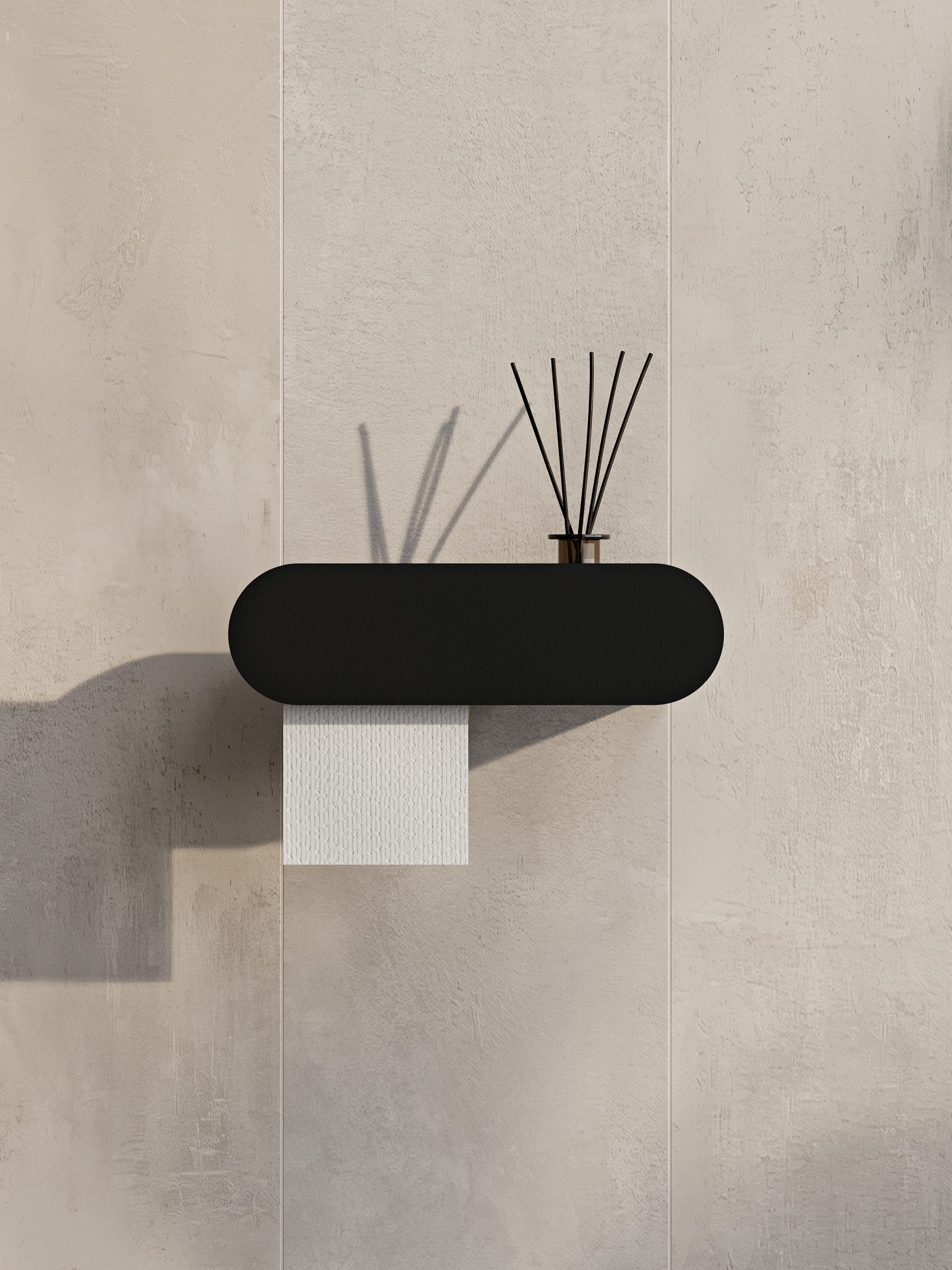 Minimalist Wall-Mounted Toilet Paper Holder with Shelf