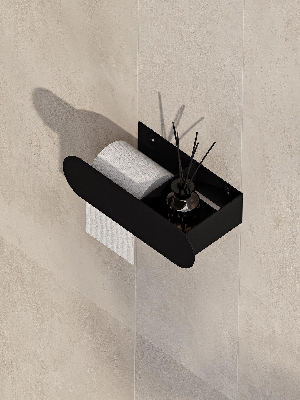 Minimalist Wall-Mounted Toilet Paper Holder with Shelf