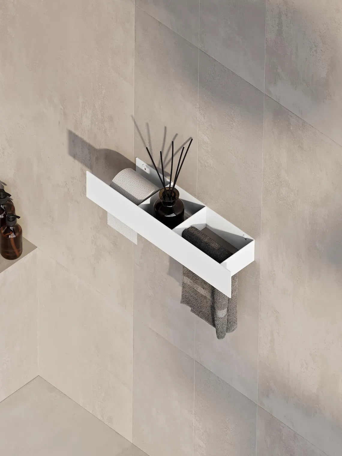 3-in-1 Bathroom Wall Shelf – Towel Bar & Toilet Paper Holder