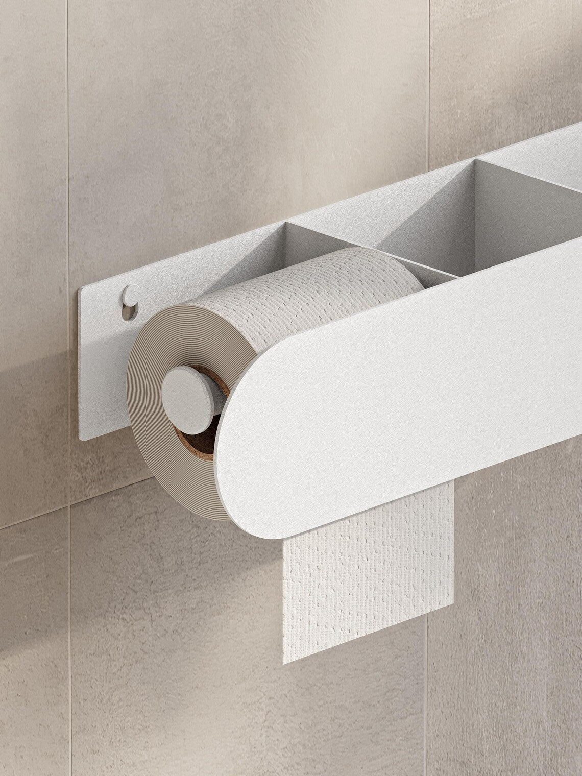 Mensola da bagno a parete con porta carta igienica – Portasciugamani nero opaco