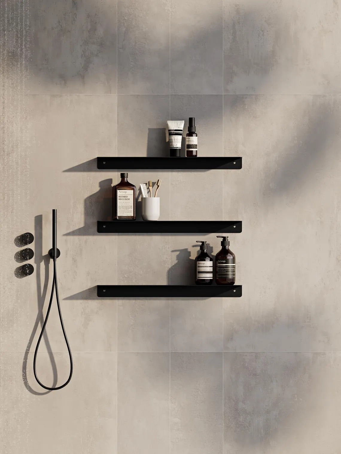 Wall-Mounted Metal Bathroom Shelf – Minimalist Floating Storage Shelf (Black or White)
