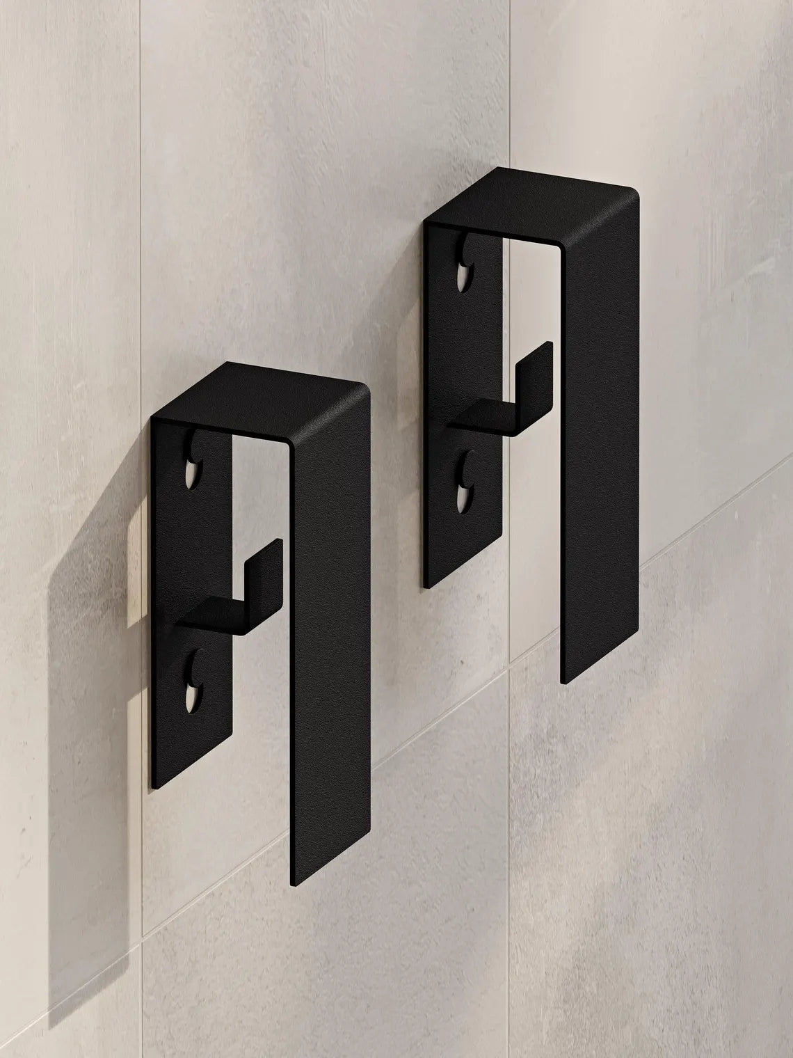 Schwarze Metall-Wandhaken fürs Badezimmer