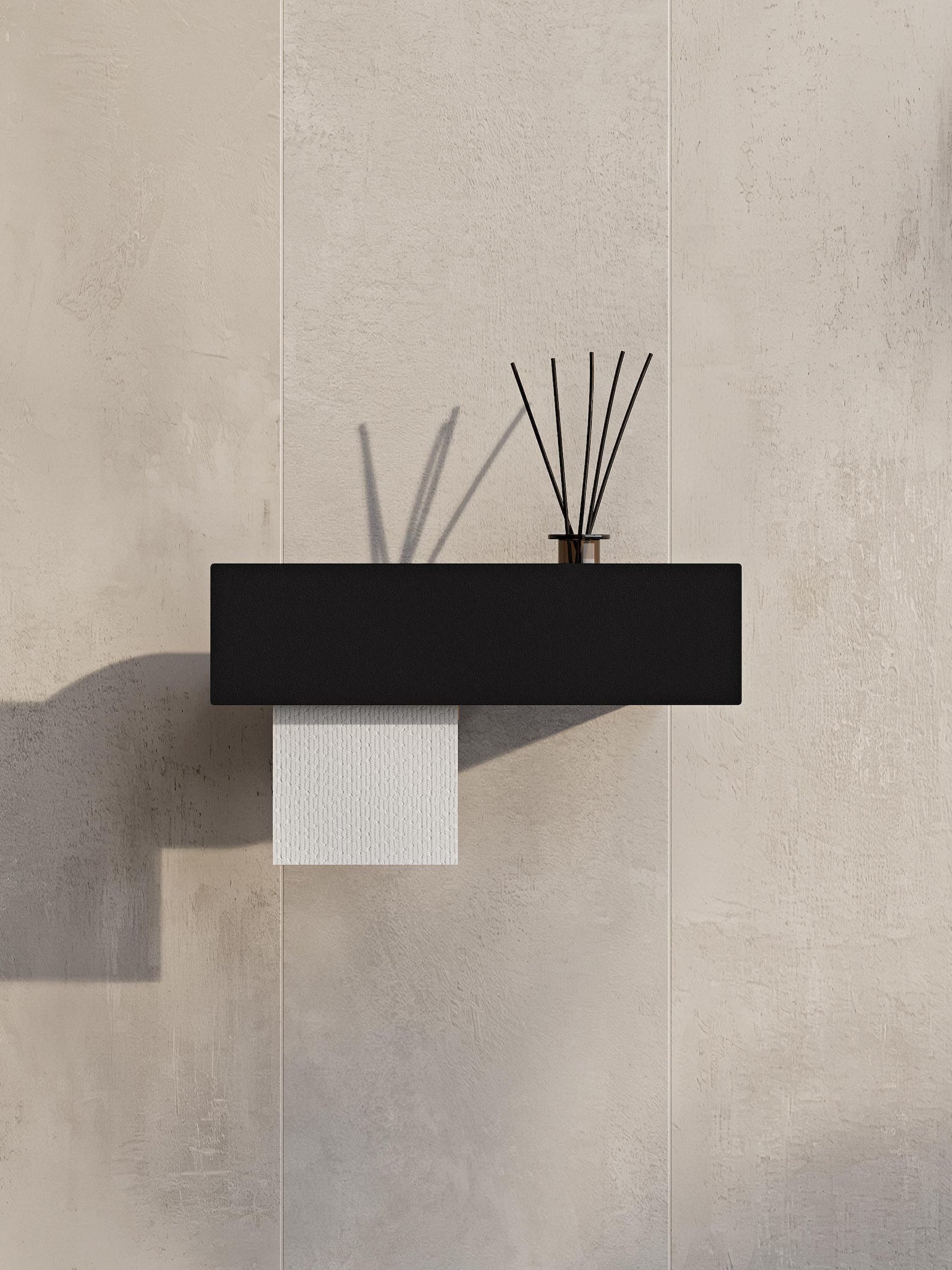 Toilet paper holder with shelf