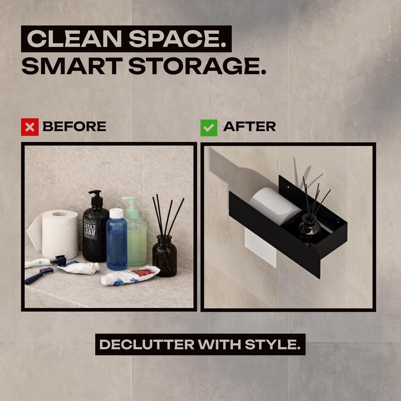 Toilet paper holder with shelf