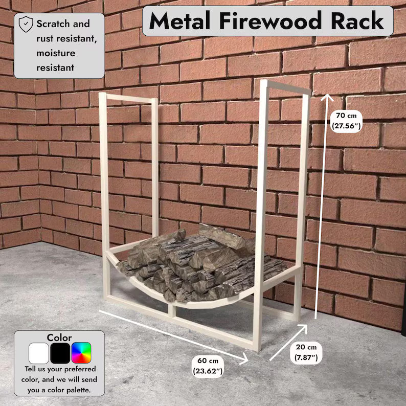 Portalegna in metallo resistente e resistente alle intemperie, perfetto per uso interno ed esterno | Deposito legna da ardere | Portalegna in acciaio resistente