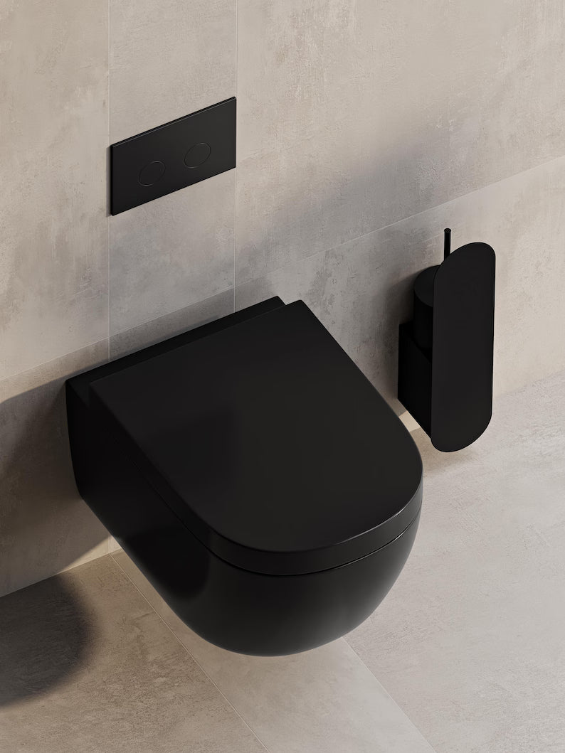 Wandmontierte Toilettenbürste mit Stahlhalterung