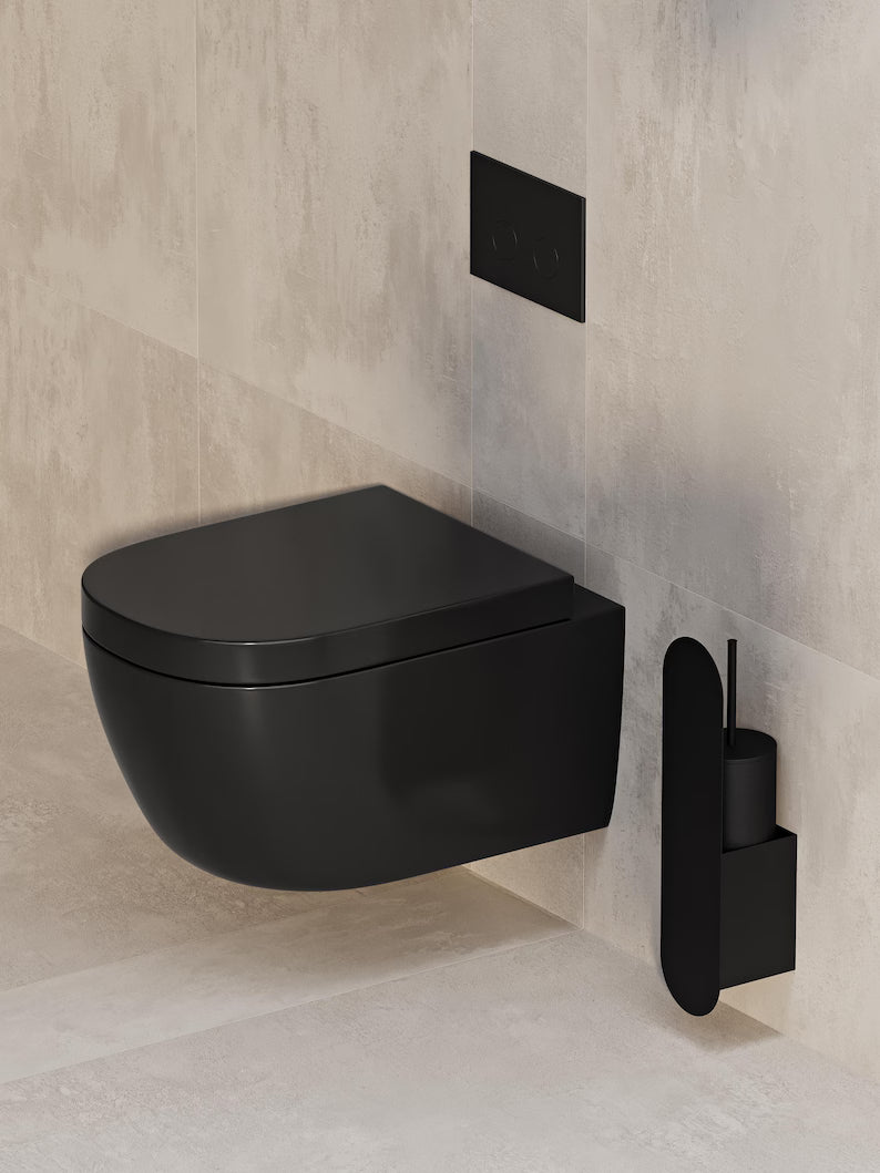 Wandmontierte Toilettenbürste mit Stahlhalterung