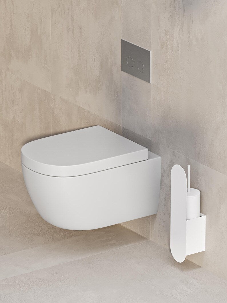 Wandmontierte Toilettenbürste mit Stahlhalterung