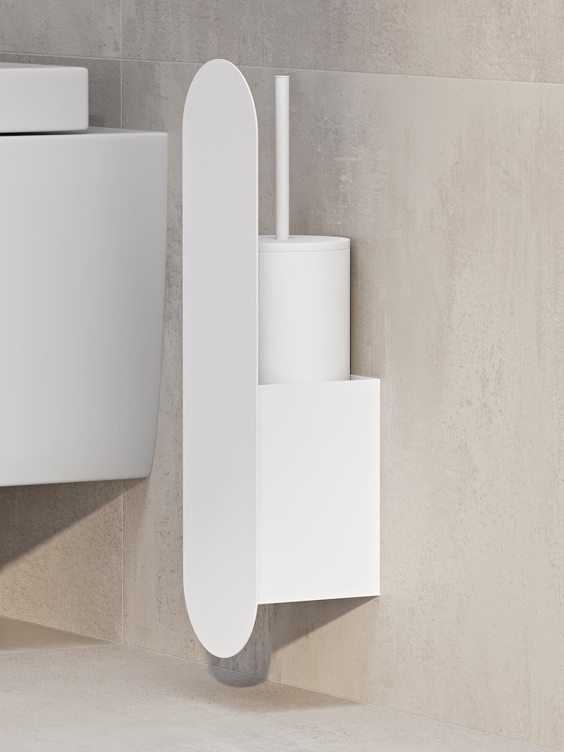 Wandmontierte Toilettenbürste mit Stahlhalterung