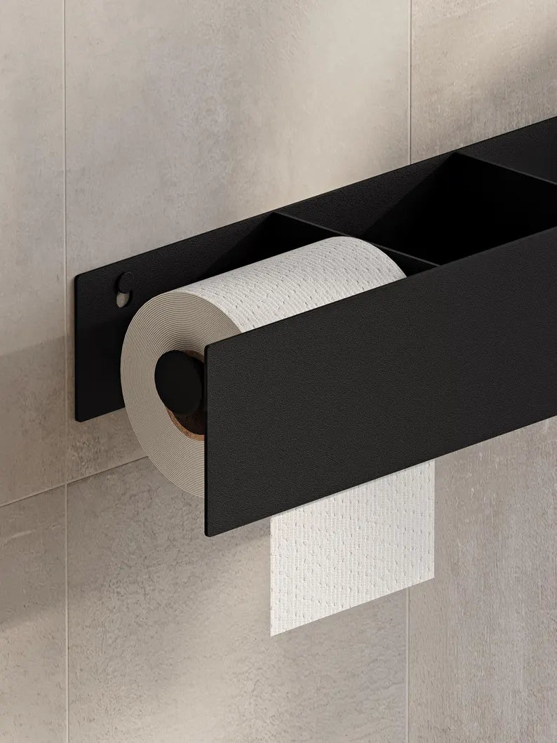 Mensola da parete per bagno 3 in 1: portasciugamani e porta carta igienica