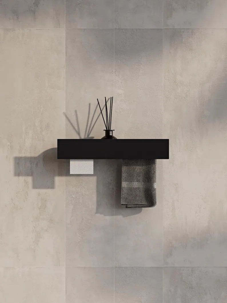 3-in-1 Bathroom Wall Shelf – Towel Bar & Toilet Paper Holder