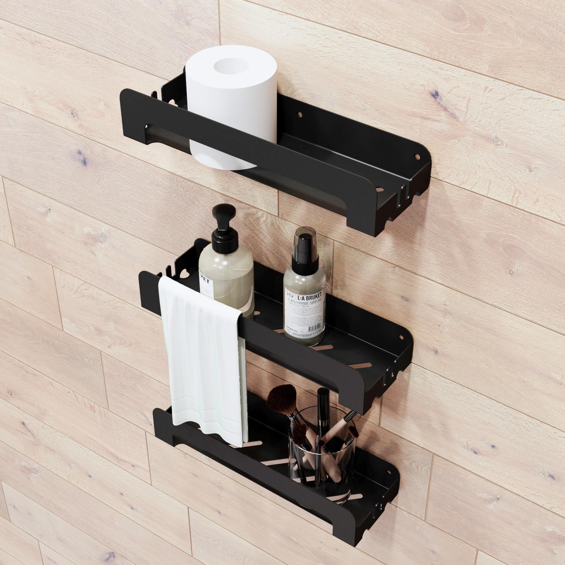 metal wall shelf
floating shelf
shower shelf black
metal wall shelves
black metal shelves
bathroom organizer
small wall shelves
bathroom shelves
black metal shelf
bathroom shelf
shelf with guardrail
narrow shelf
narrow shelves