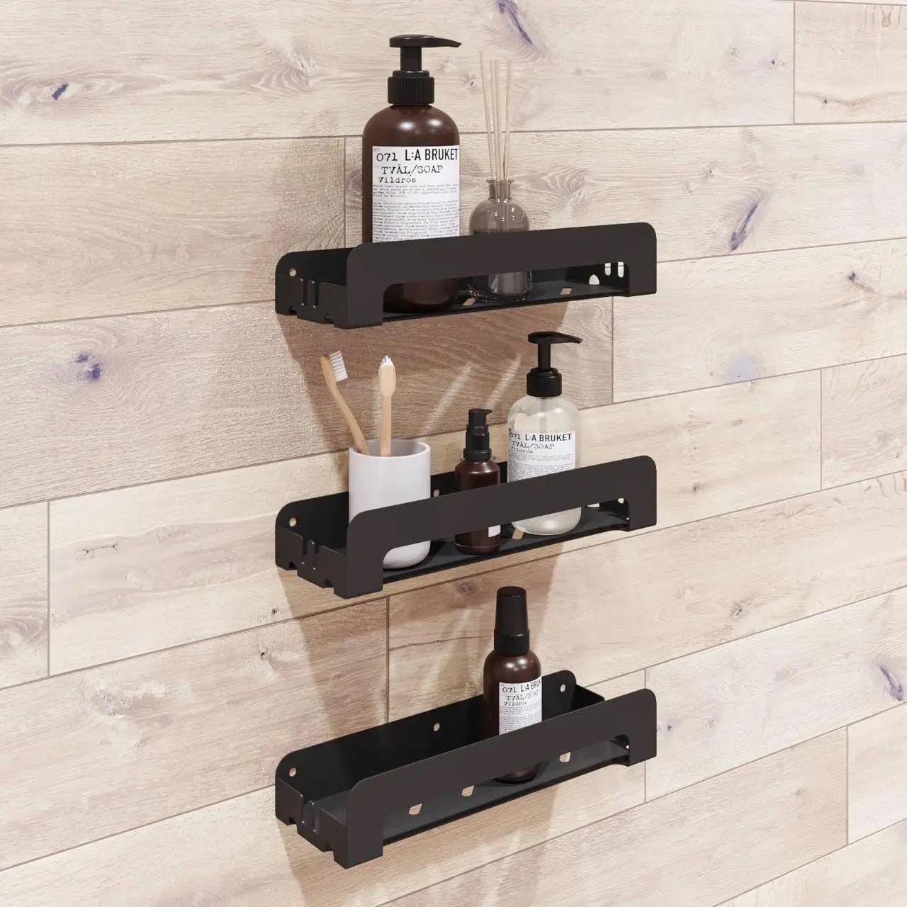 metal wall shelf
floating shelf
shower shelf black
metal wall shelves
black metal shelves
bathroom organizer
small wall shelves
bathroom shelves
black metal shelf
bathroom shelf
shelf with guardrail
narrow shelf
narrow shelves