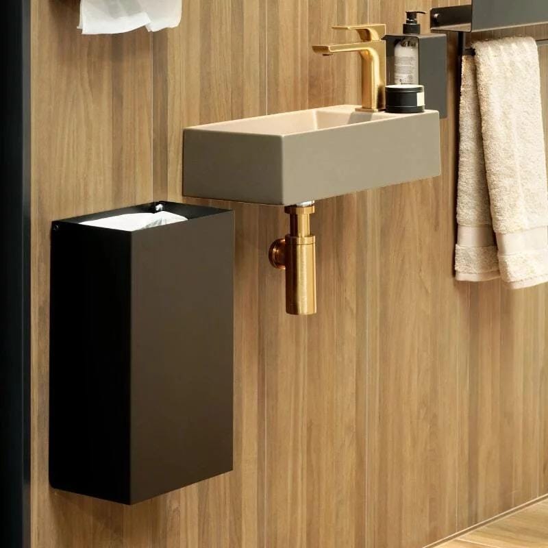 trash bin
trash can
bathroom trash can
bathroom bin
bathroom set
metal trash can
bathroom organizer
bathroom accessories
bath accessories
minimalist trash can
bathroom trash
wall trash
black trash bin