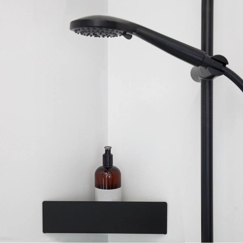 wall mounted shelf
floating shelf
narrow shelf
narrow shelves
bathroom storage
bathroom shelves
bathroom shelf
metal shelf
black shelf
black shelves
corner shelf
corner shelves
corner storage