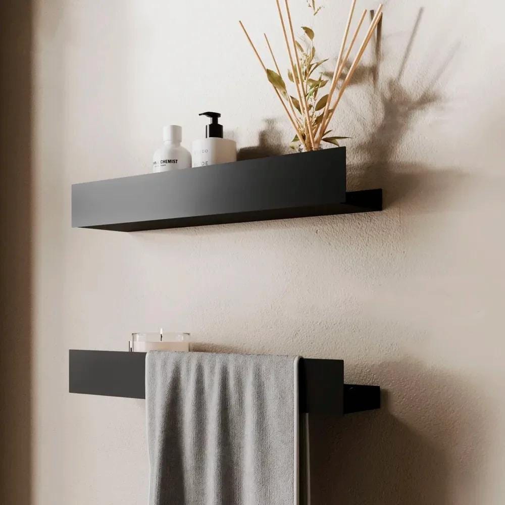 black metal shelf
floating shelf
shower shelf black
metal wall shelves
black metal shelves
bathroom organizer
small wall shelves
bathroom shelves
wall shelves
metal shelf
shelf with guardrail
narrow shelf
narrow shelves