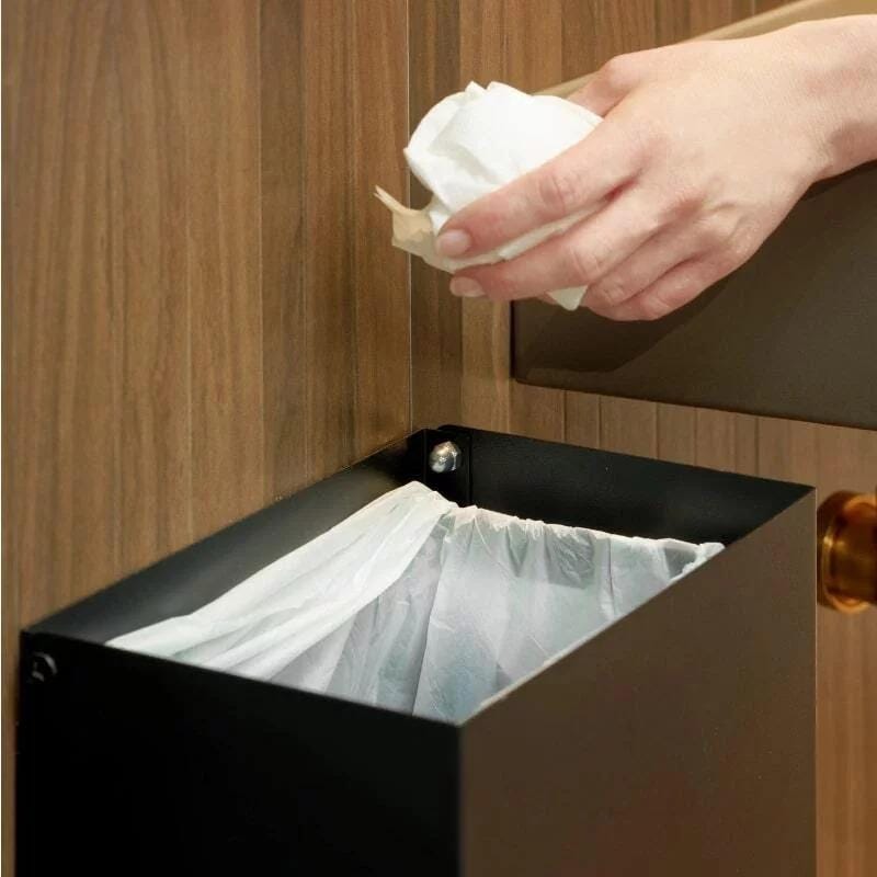 trash bin
trash can
bathroom trash can
bathroom bin
bathroom set
metal trash can
bathroom organizer
bathroom accessories
bath accessories
minimalist trash can
bathroom trash
wall trash
black trash bin