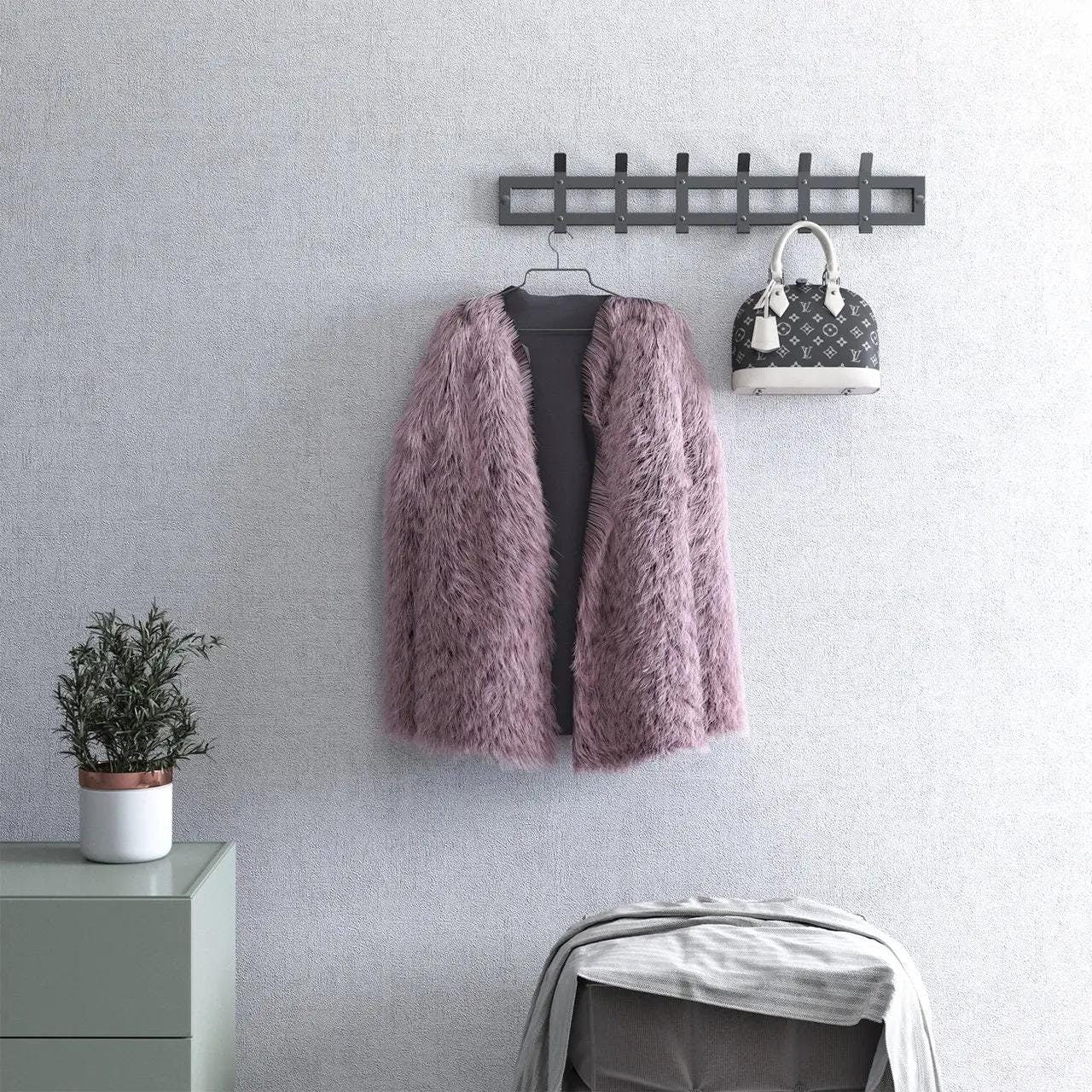 coat rack
coat hook rack
black coat hooks
entryway organizer
minimalist coat rack
double hooks rack
hallway hook rack
wall coat rack
wall hanger
modern coat rack
industrial coat rack
wall hooks
hallway storage
