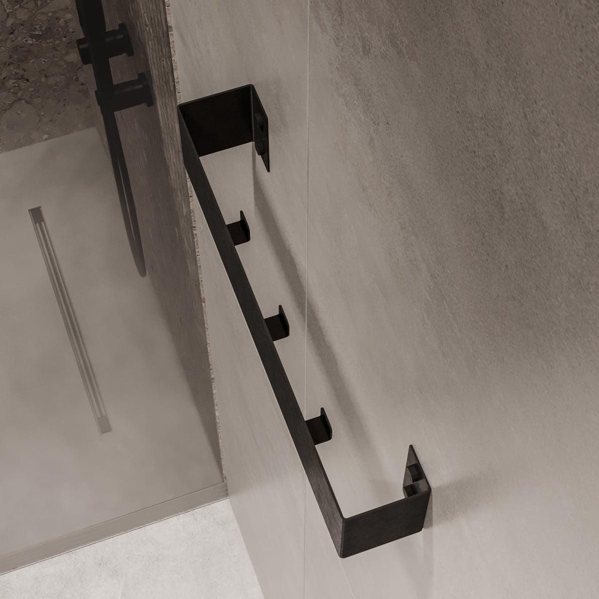 black towel holder
towel rack
wall-mount towel bar
bathroom organizer
bathroom towel rail
towel storage
bath towel holder
towel holder
wall towel rack
rack with hooks
bathroom rack
bathroom hanger
wall-mounted hooks