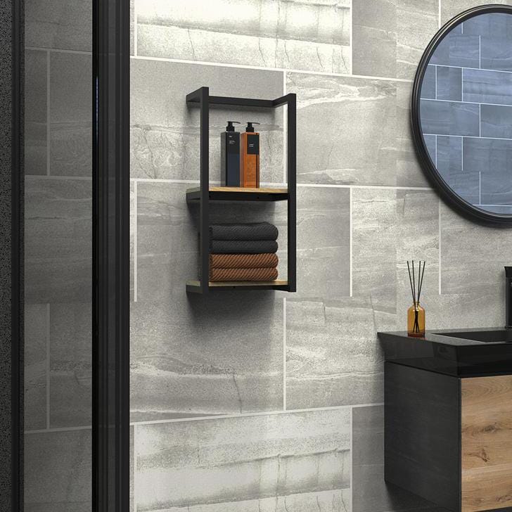 bathroom shelving
bathroom storage
kitchen shelves
towel holder
floating wall shelf
bath wall shelves
wall-mounted shelves
towel shelf
rustic wood storage
bathroom organizer
open kitchen shelves
open shelving
metal and wood shelf
