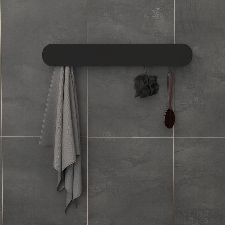 black towel holder
towel rack
wall-mount towel bar
bathroom towel rail
wall towel rack
rack with hooks
bathroom rack
wall-mounted hooks
bathroom hooks
kitchen towel hooks
hanger with hooks
hidden hooks rack
white bathroom rack