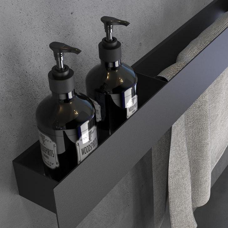 bathroom shelves
towel rack
towel holder
towel rail
floating wall shelf
shelf and towel rail
wall-mounted shelf
wall-mount towel bar
bathroom shelf
bathroom wall shelf
shelf with towel bar
towel storage
waterproof shelf