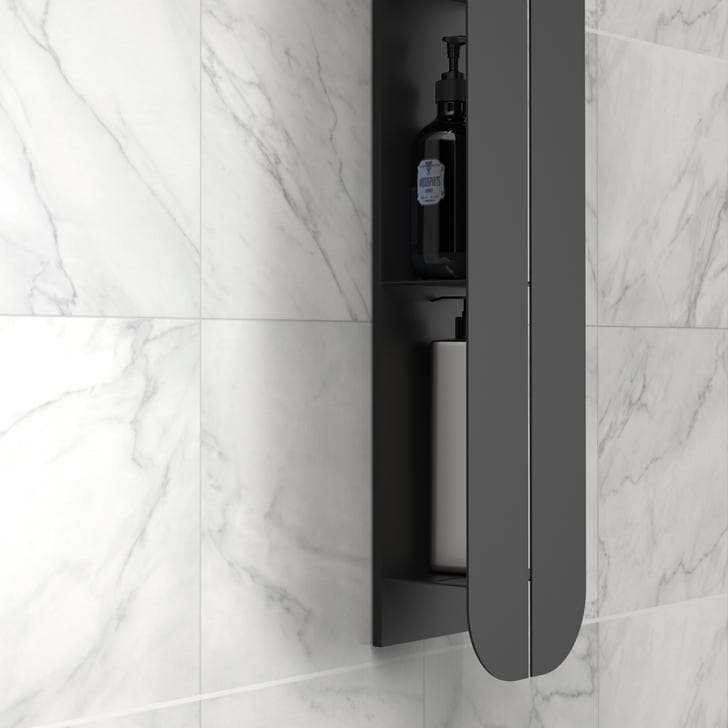 bathroom shelves
bathroom shelf
side access shelf
shower shelving
closed front shelf
shower shelf
metal shower shelf
wall mount shelf
hidden mount shelf
stainless steel
bathroom storage
vertical shelf
shower wall shelf