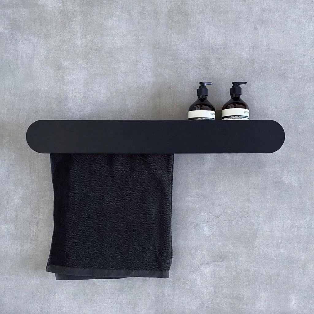 Steel Bathroom Shelf with Towel Bar