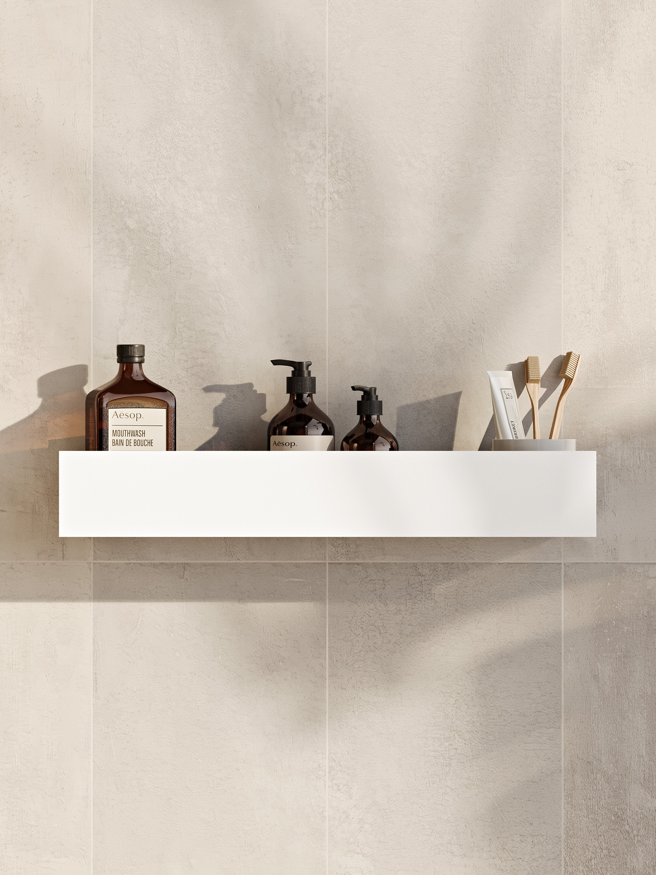 Badezimmerregal aus Edelstahl für Flaschen