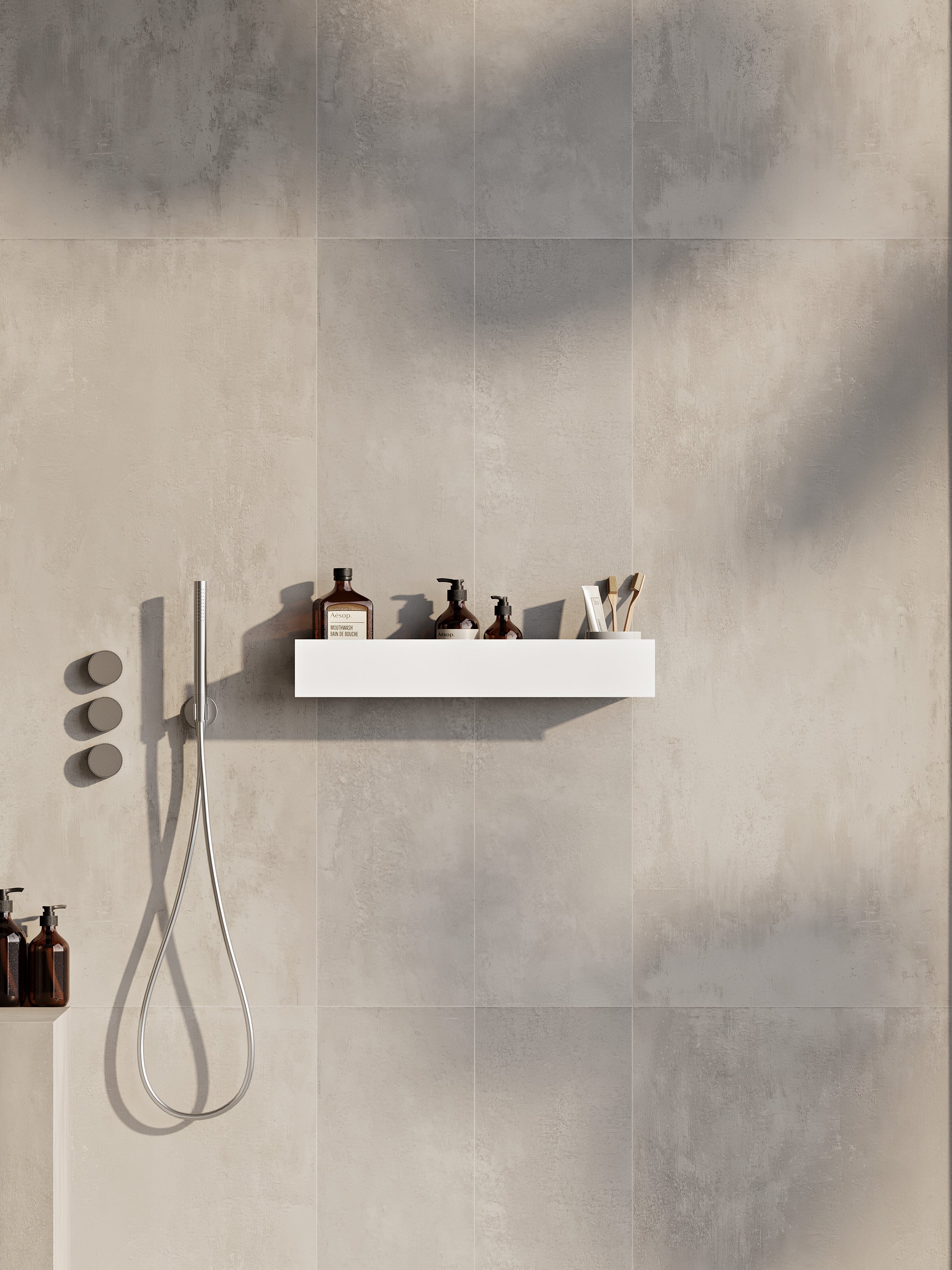 Badezimmerregal aus Edelstahl für Flaschen