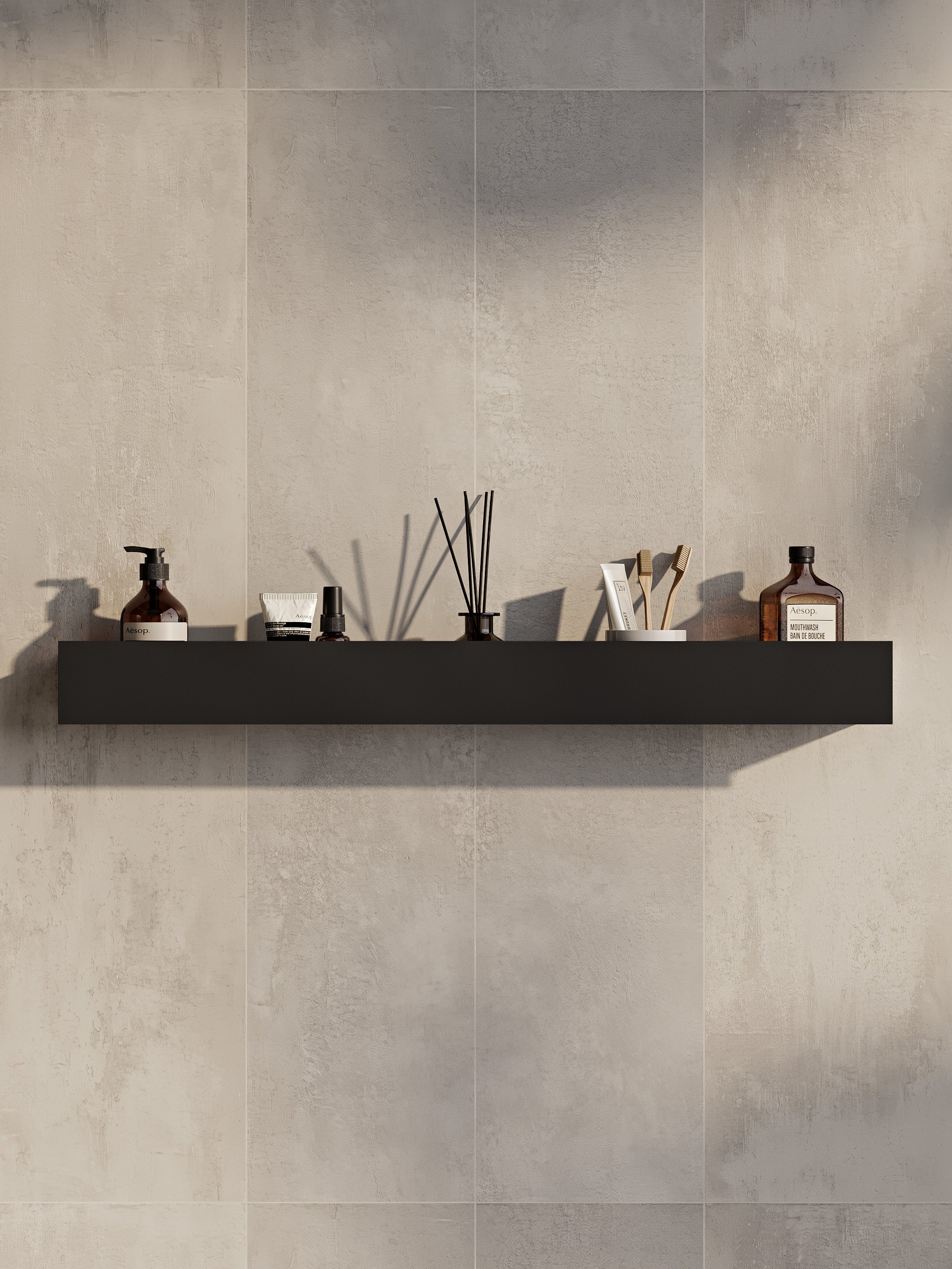 Badezimmerregal aus Edelstahl für Flaschen